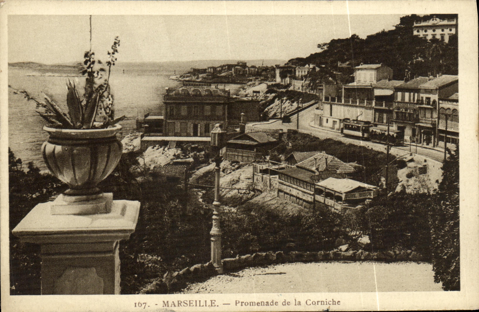 POSTAL Marsella Promenande de la VENDIMIA de la cornisa