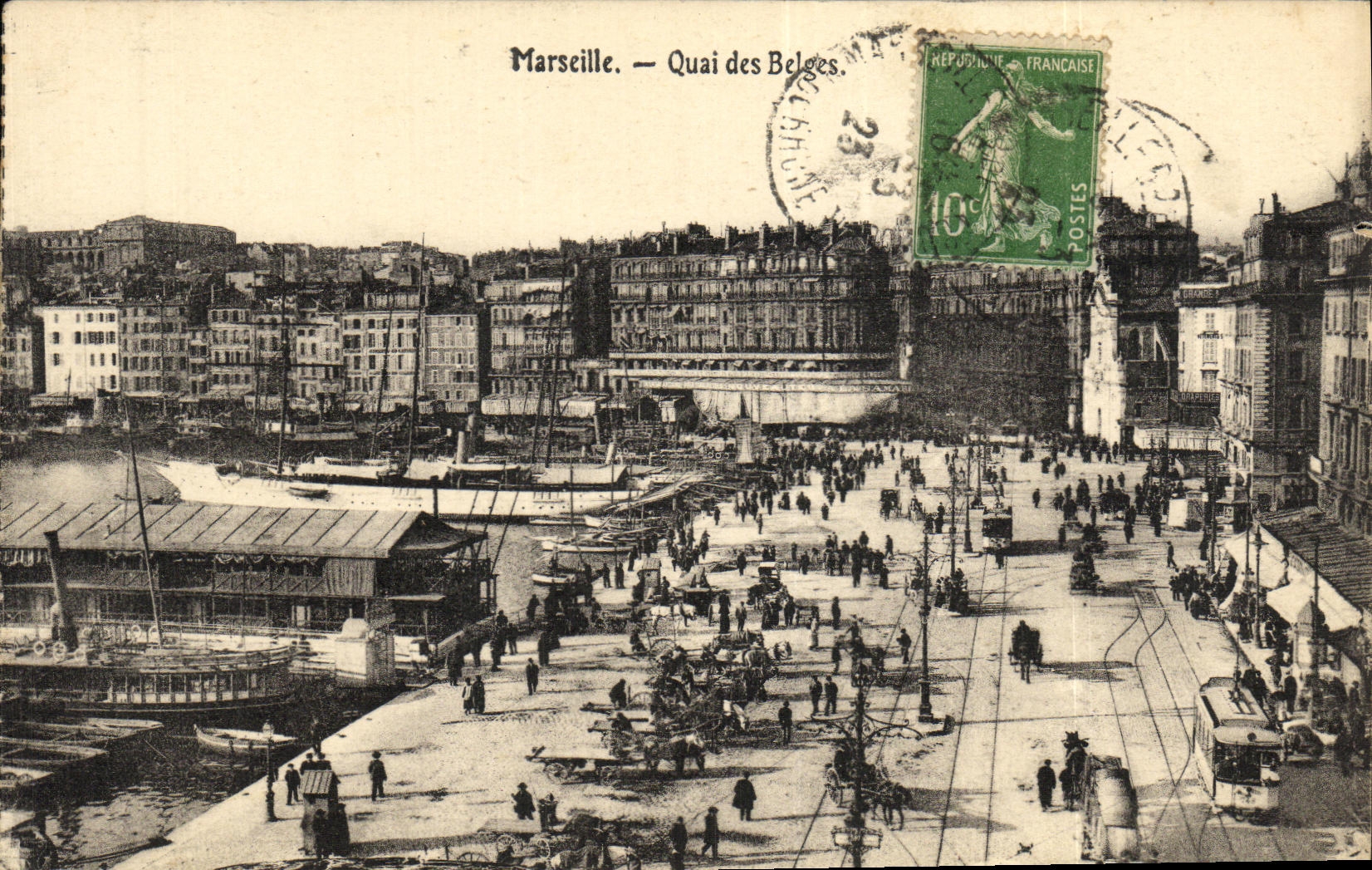 CPA Marseille Quai des Belges Bateaux