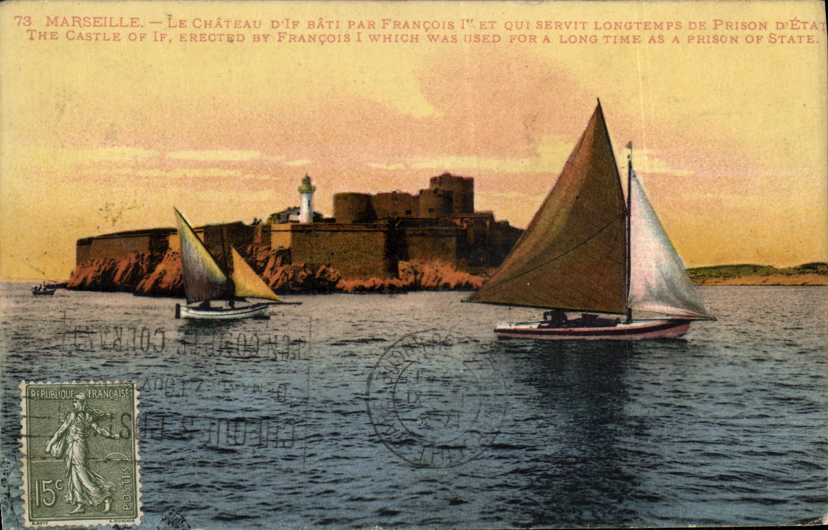 CPA Marseille Le Chateau d If Bateau