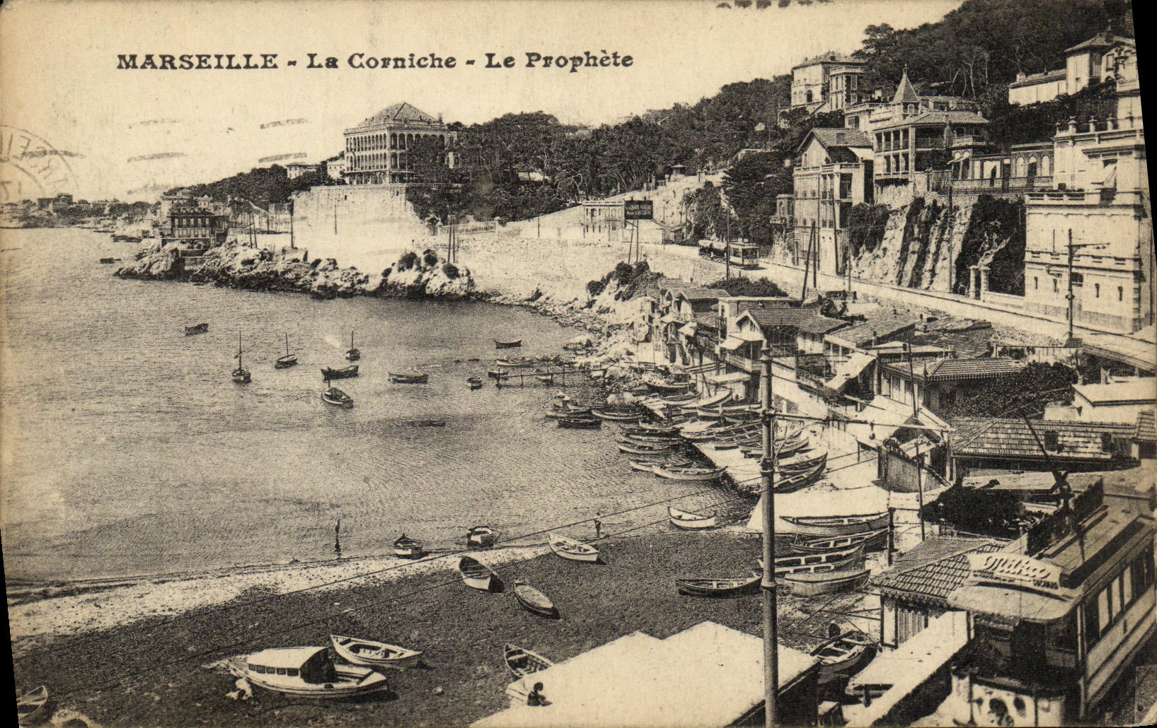 CPA Marseille La Corniche Le Prophete Tramway