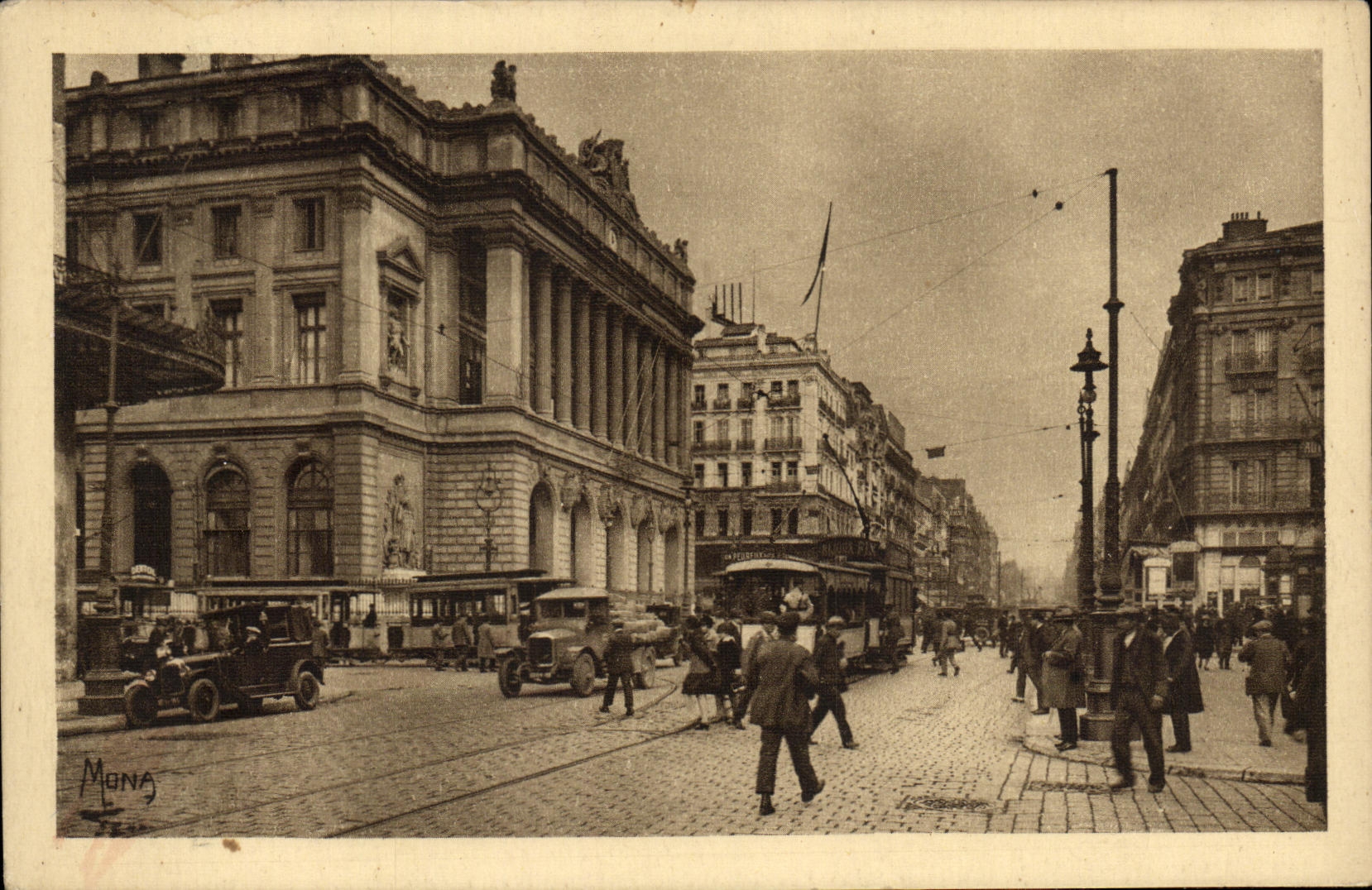 CPA Les Petits Tableaux de Marseille La Cannebiere et la Bourse