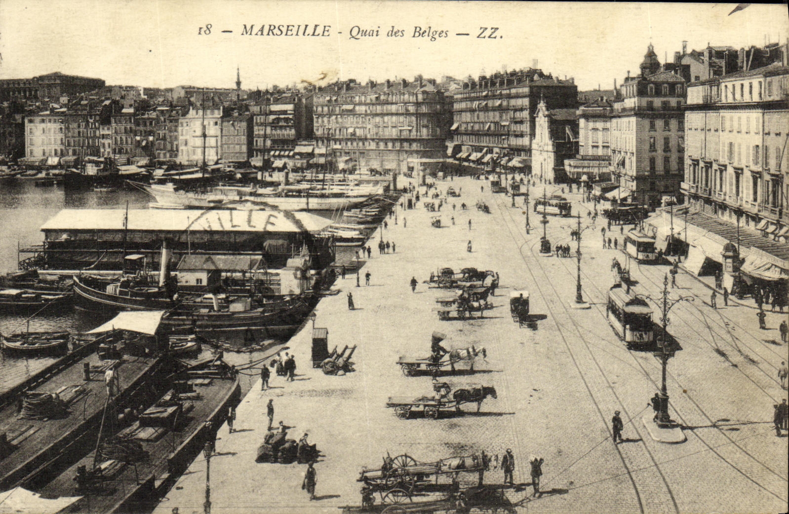 CPA Marseille Quai des Belges Bateaux