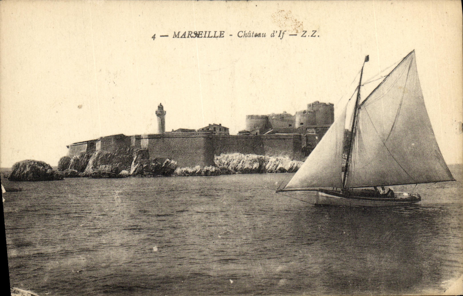 CPA Marseille Chateau d If Bateau