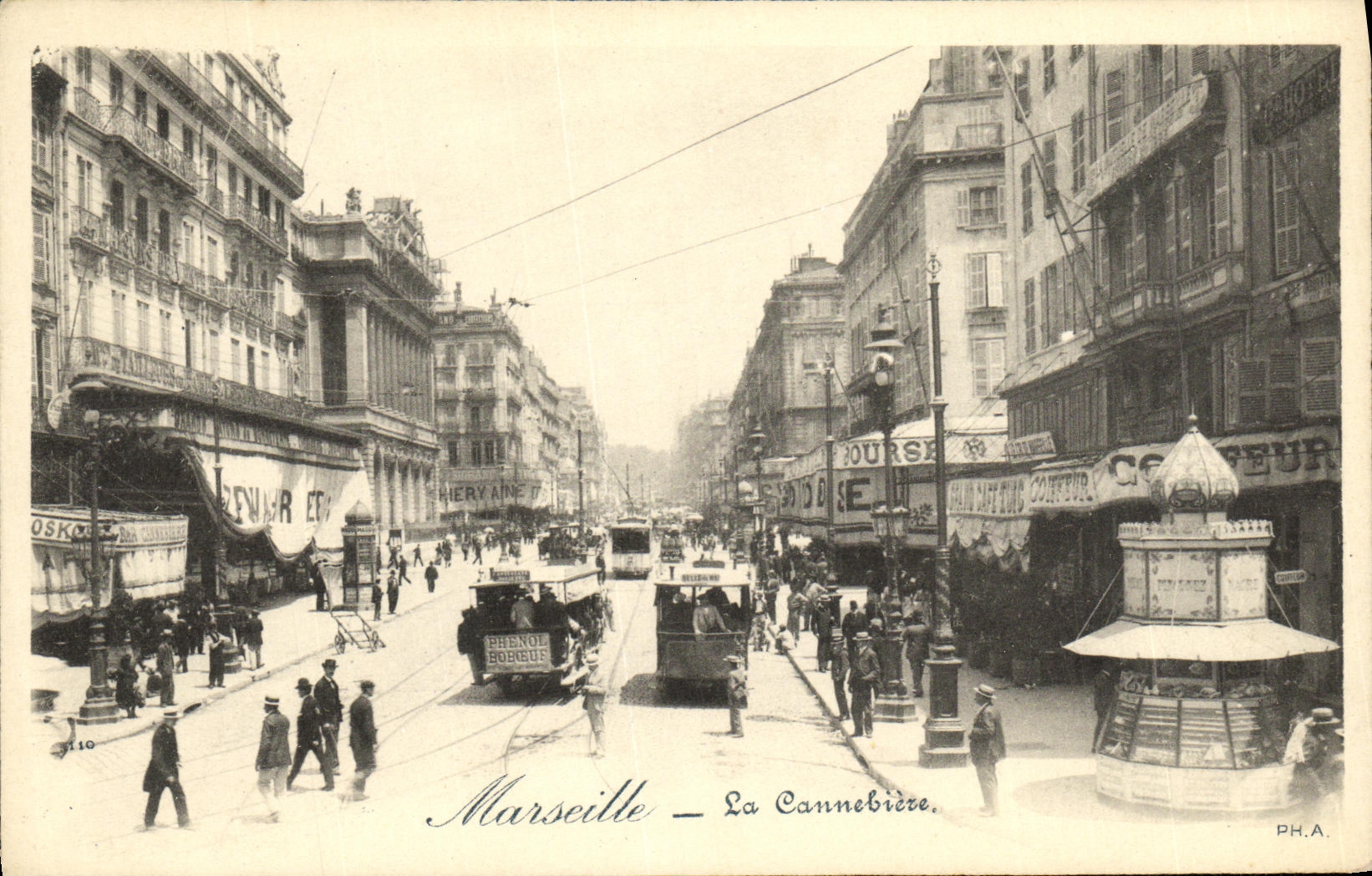 CPA Marseille La Cannebiere Tramways