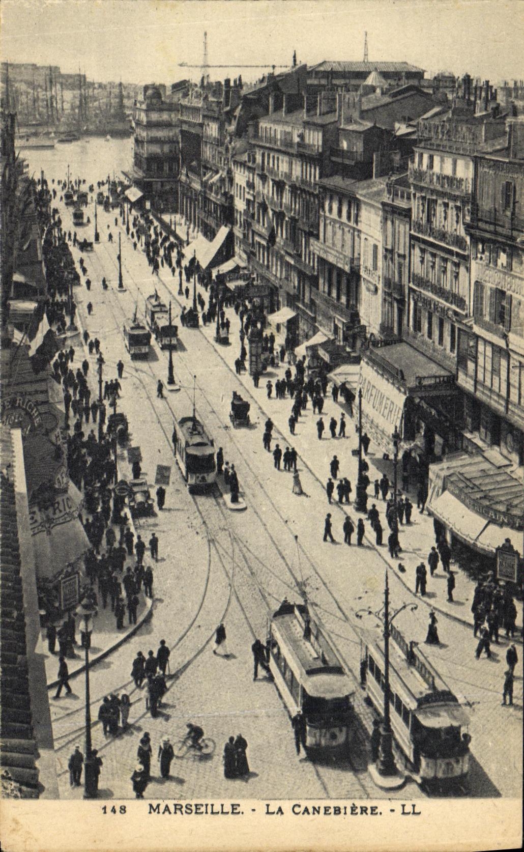CPA Marseille La Canebiere Tramways