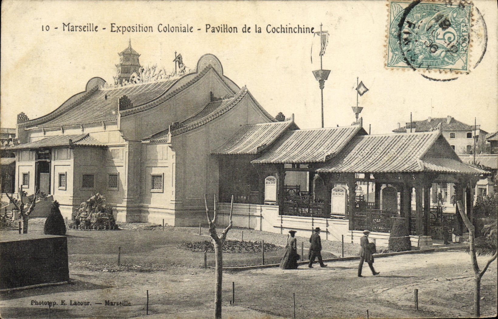 CPA Marseille Exposition Coloniale pavillon de la Cochinchine 