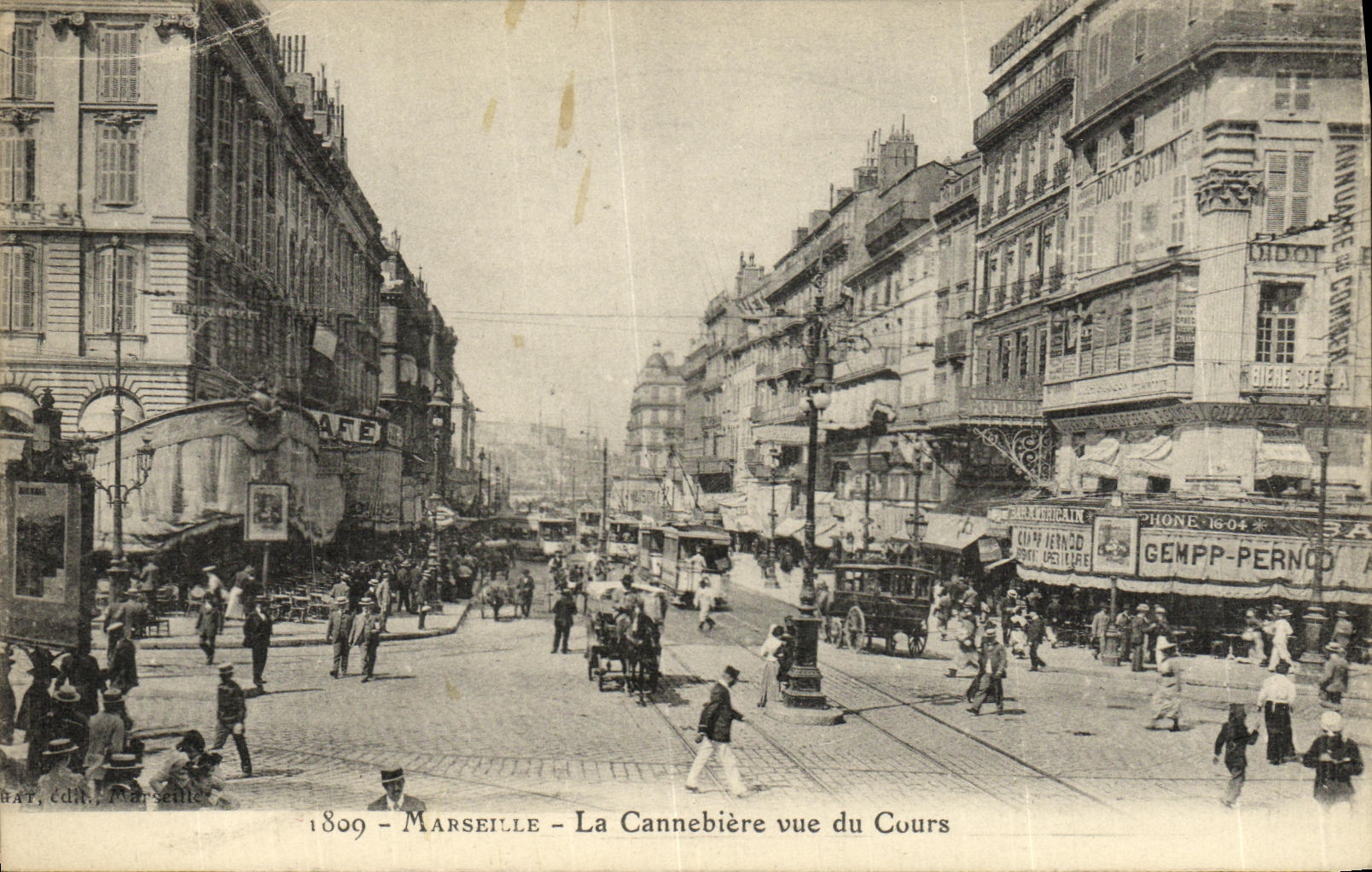 CPA Marseilles La Cannebiere Vue du Cours