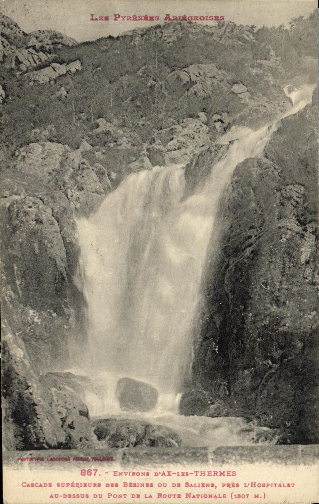 CPA Ax Les Thermes Cascade superieure des Bezines ou de Saliene pres l Hospitalet