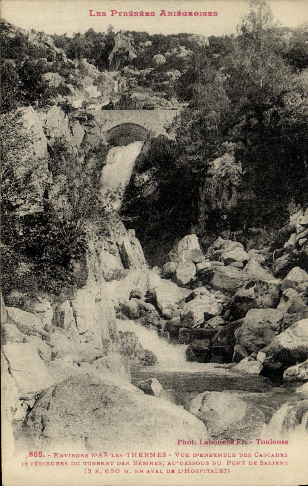 CPA Ax Les Thermes Cascades du torrent des Besines