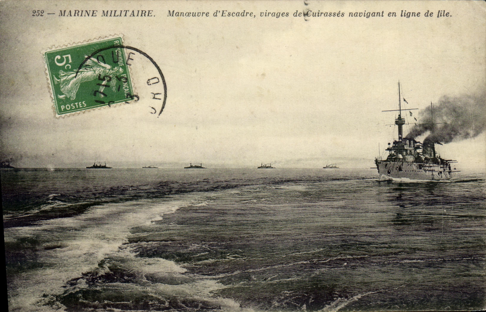 VINTAGE POSTCARD Bateau War Navy Operates D sailing Escarde turns of Armours on line of Lille