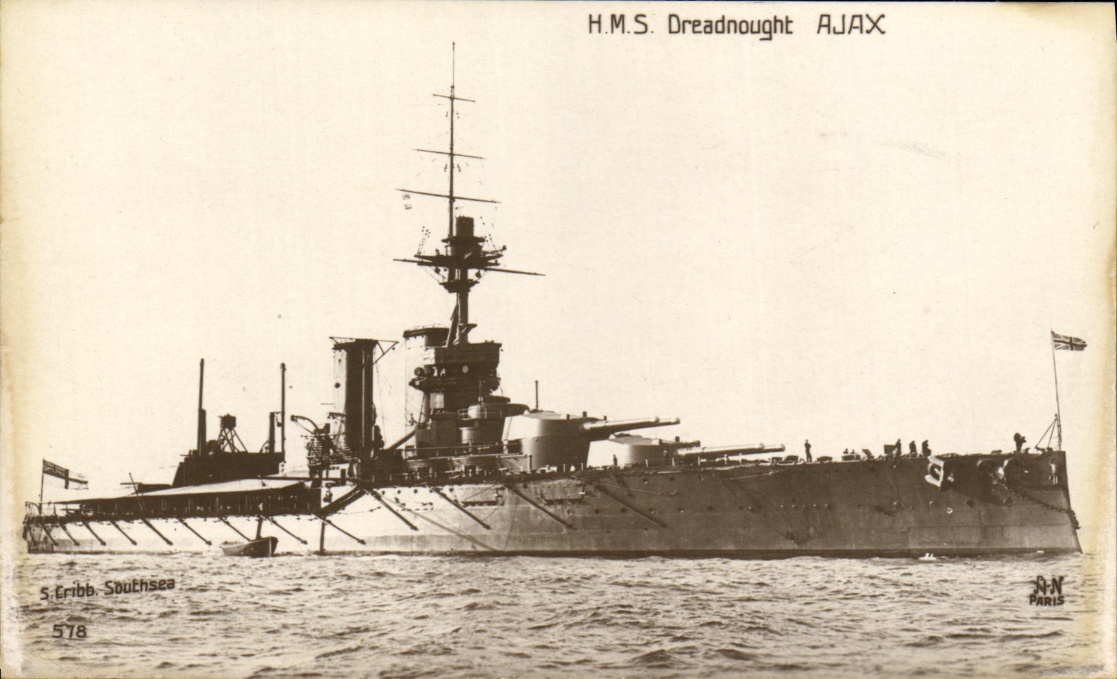 VINTAGE POSTCARD Boat War H MR  S Dreadnought Ajax