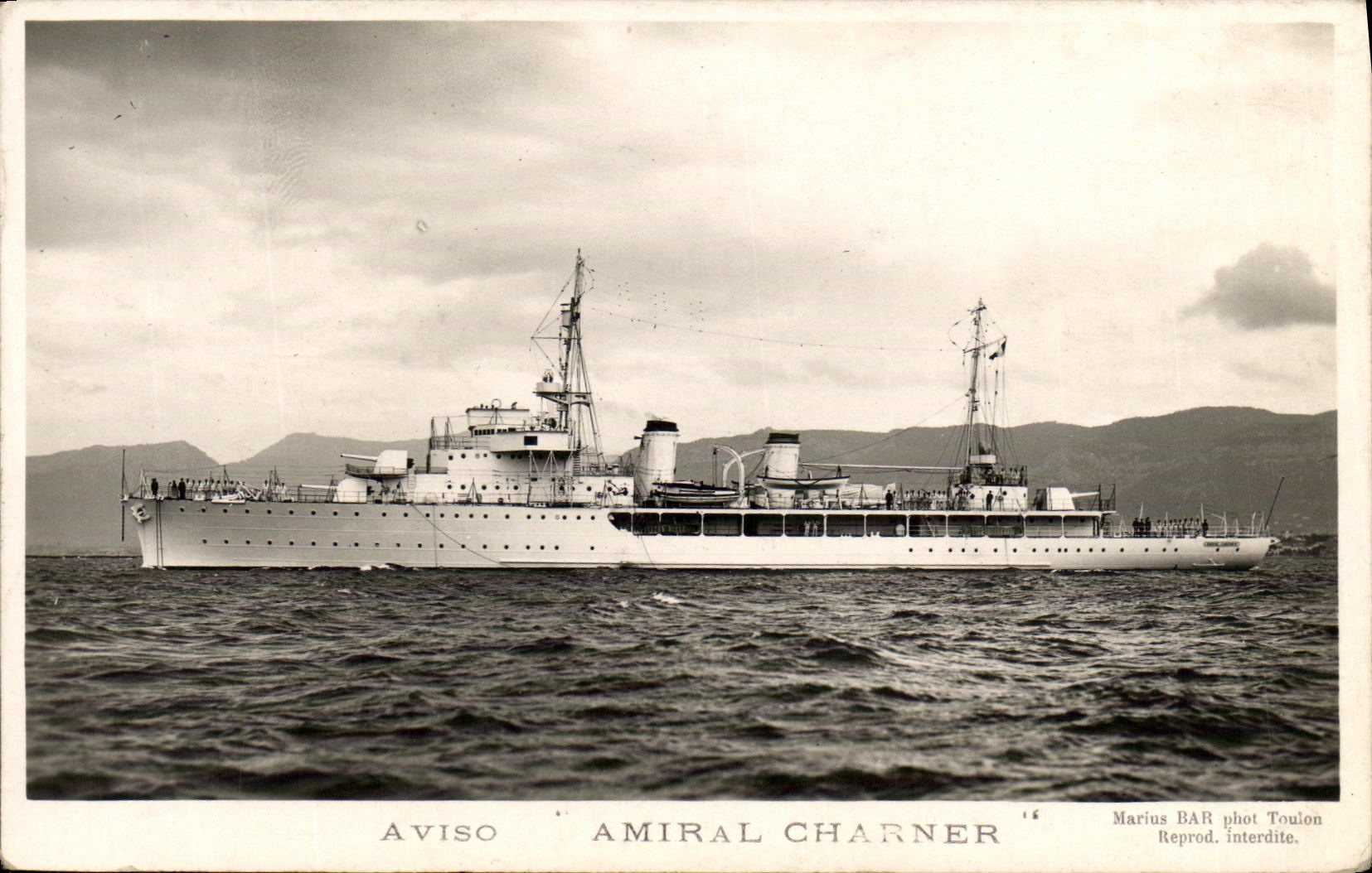 MODERN CARD Boat War Sloop Admiral Charner