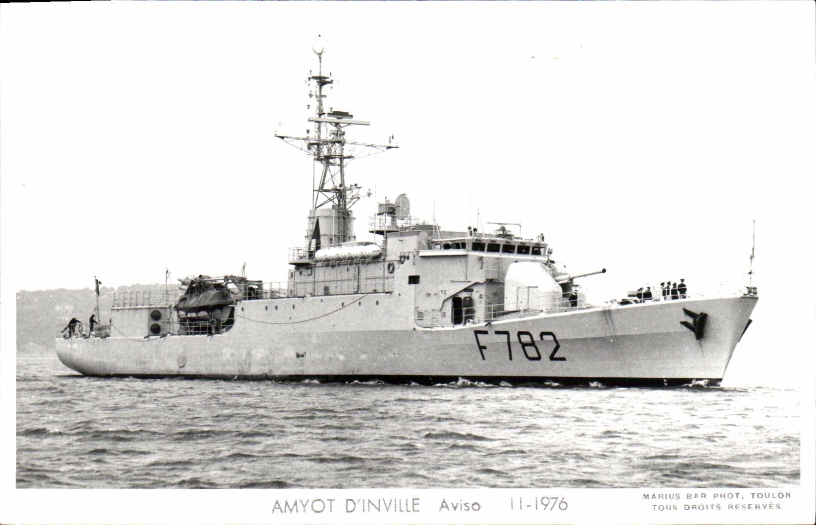 MODERN CARD Boat War Amyot D inville Sloop 1976