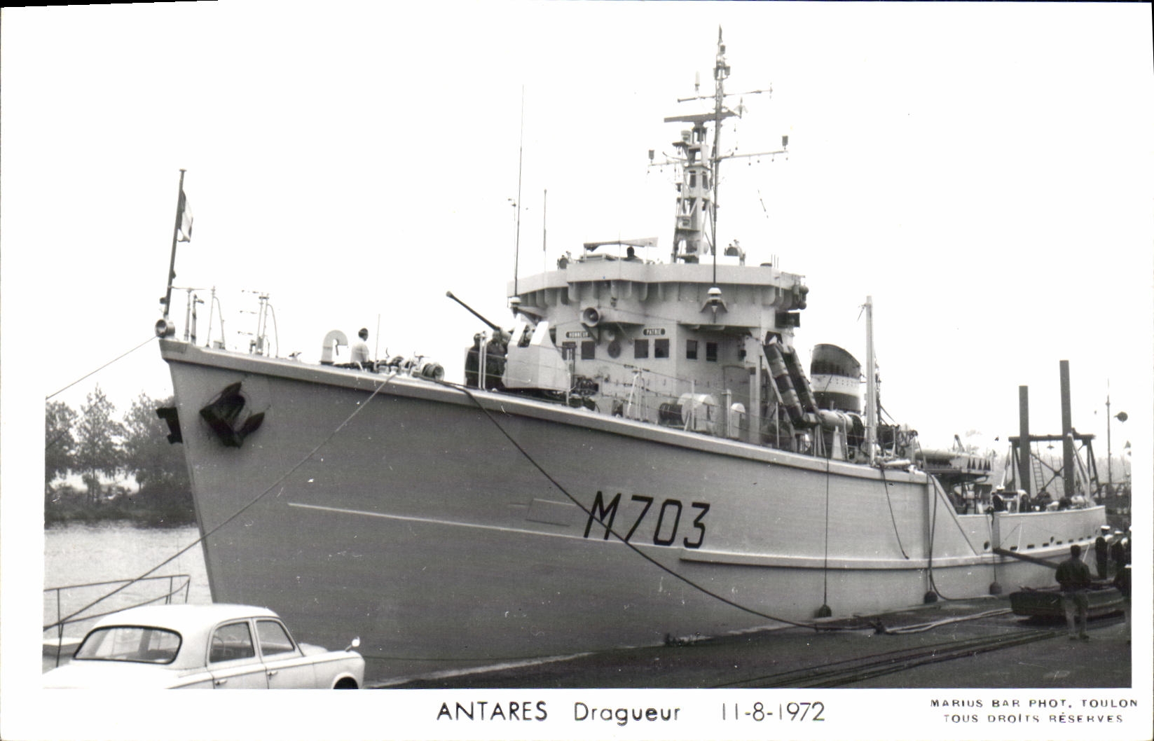 MODERN CARD Boat War Antares Dredger 1972