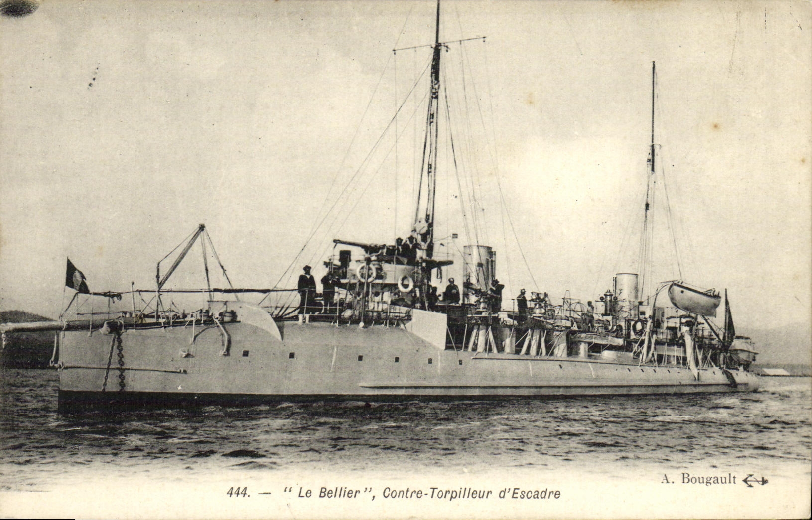 VINTAGE POSTCARD Boat War the Ram Against Destroyer D Squadron