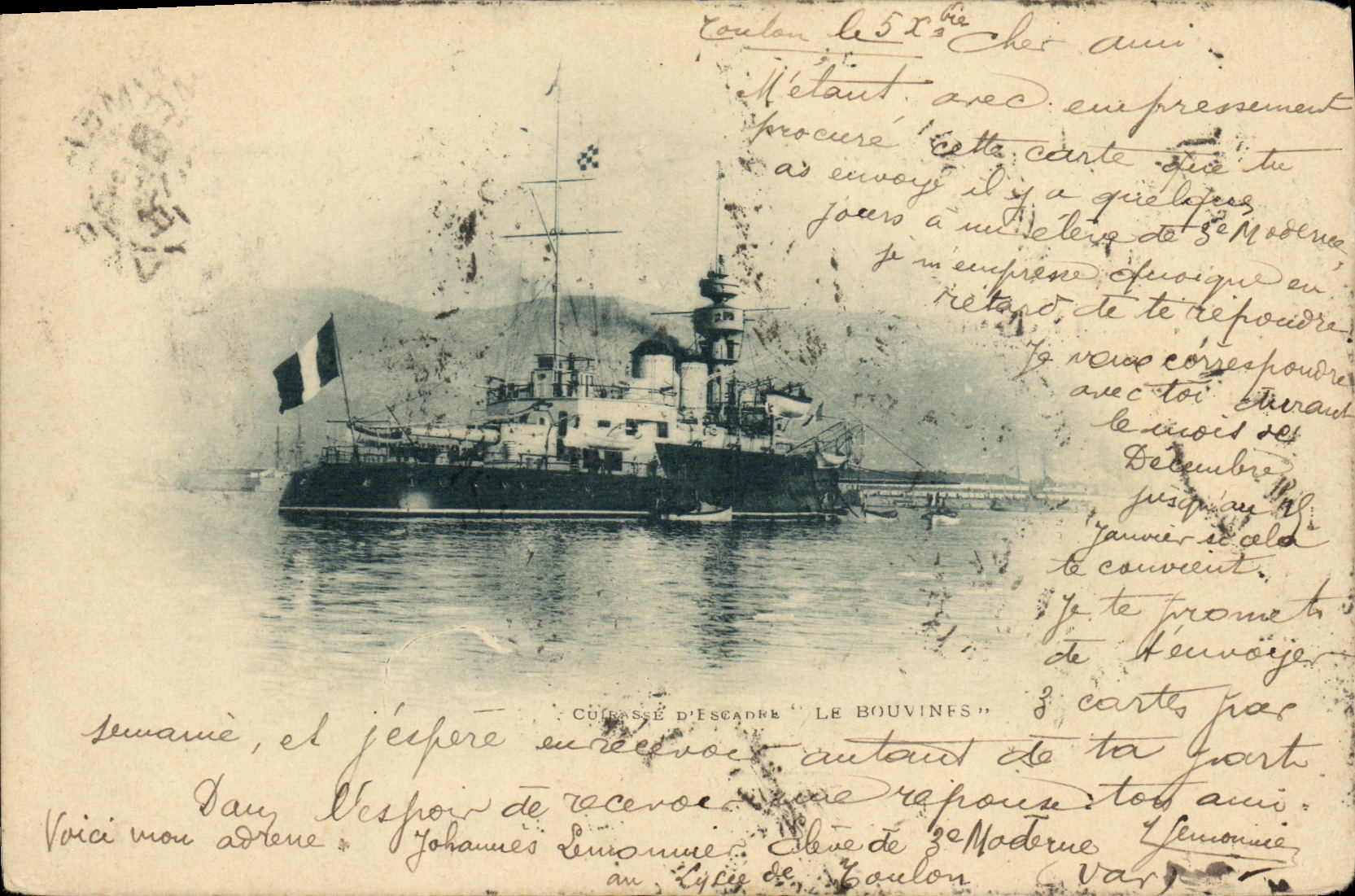 VINTAGE POSTCARD Bateau War Armours D squadrons Bouvine