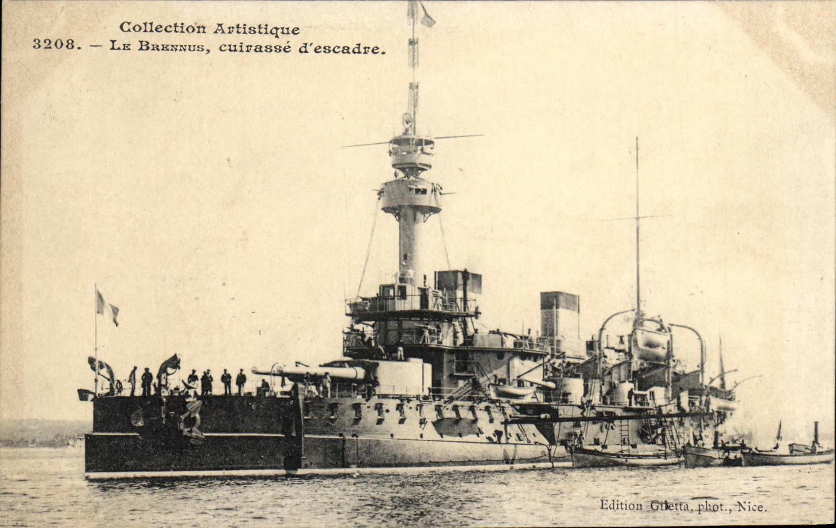 VINTAGE POSTCARD Bateau Artistic War Collection Brennus Armours D squadron