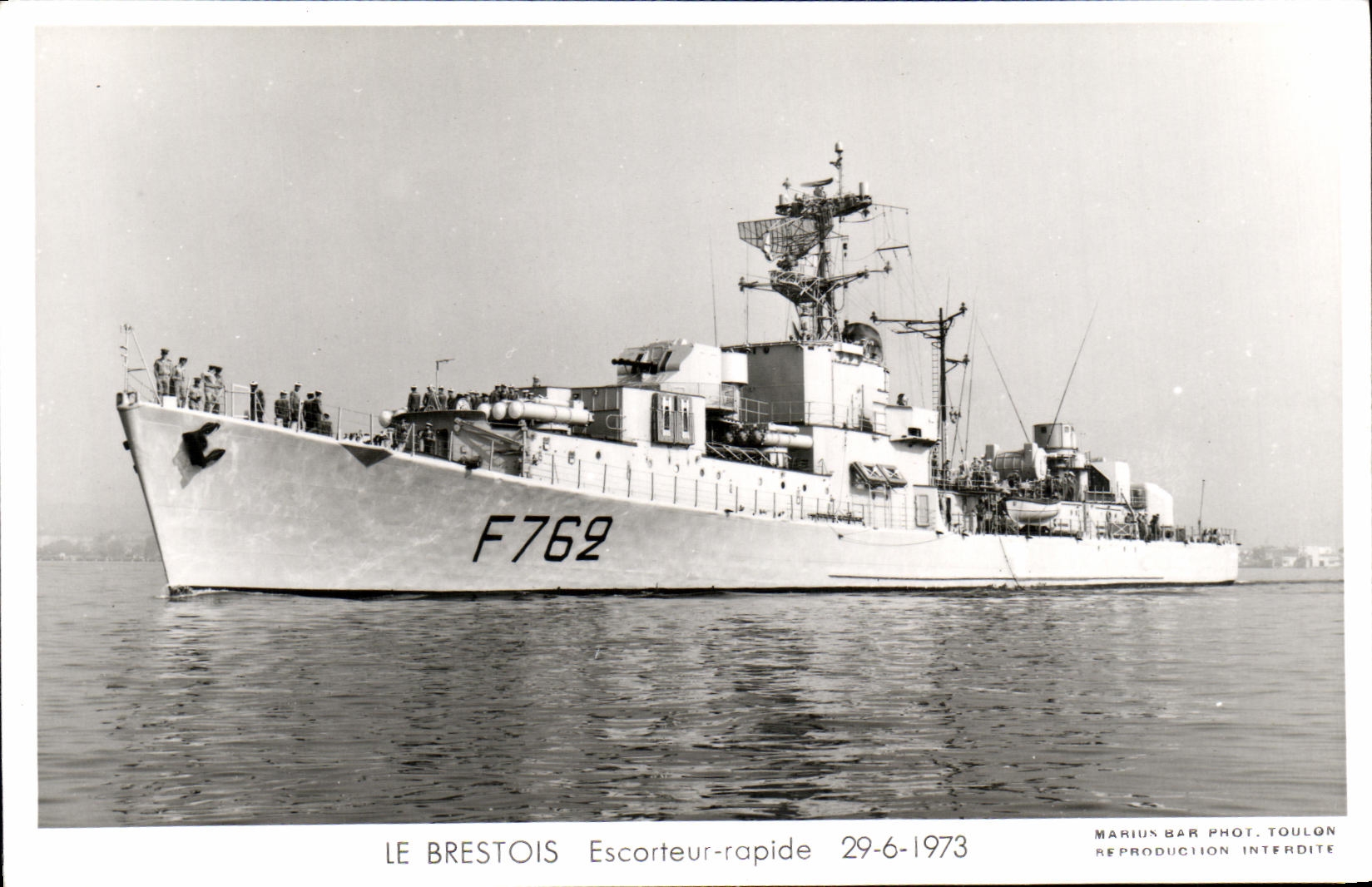 MODERN CARD Boat War the Resident of Brest Escort ship rapid 1973