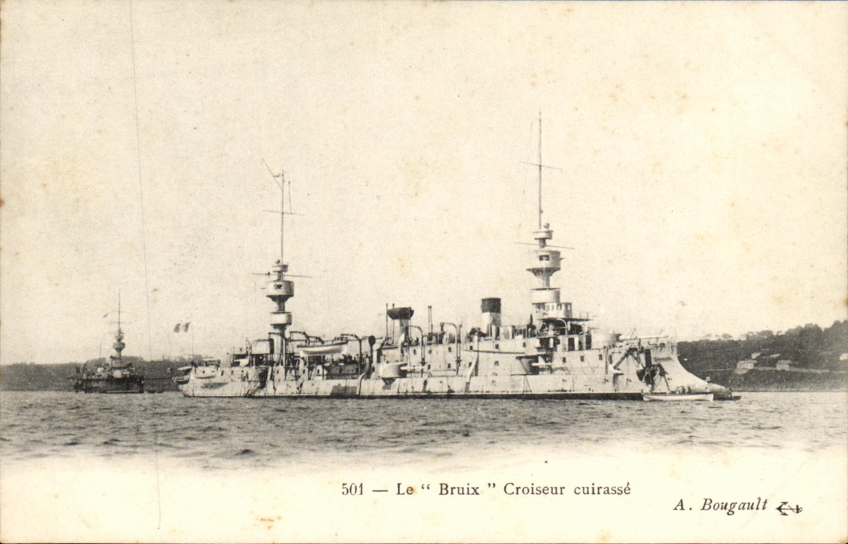 VINTAGE POSTCARD Bateau War Bruix Croiseur armours