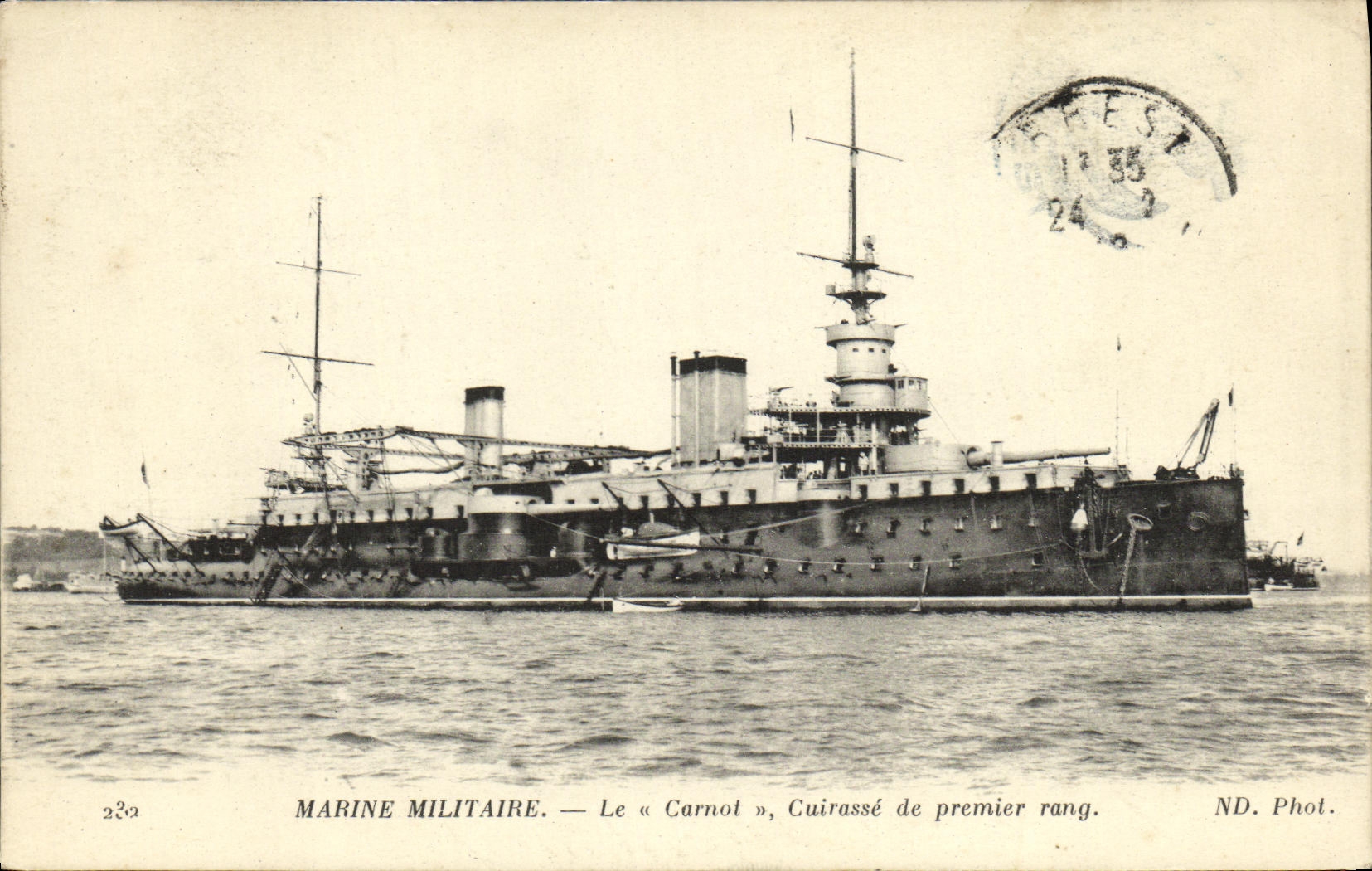 VINTAGE POSTCARD Bateau War Navy Carnot Armours of first rank