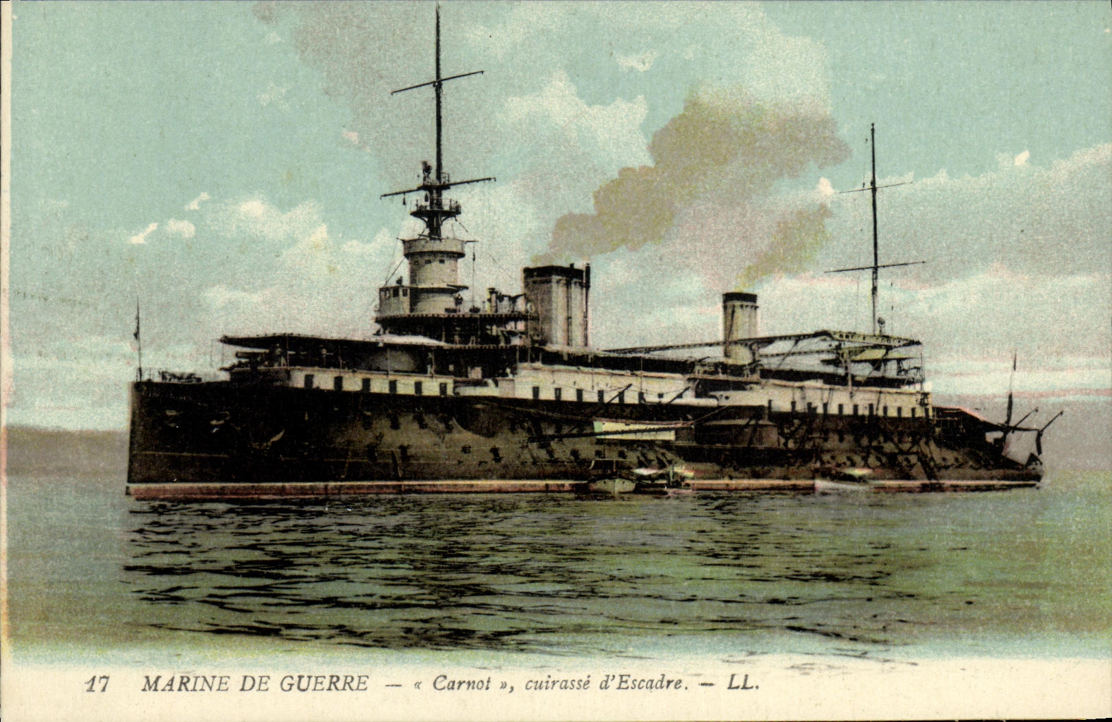 VINTAGE POSTCARD Bateau War Navy Carnot Armours D Escadre