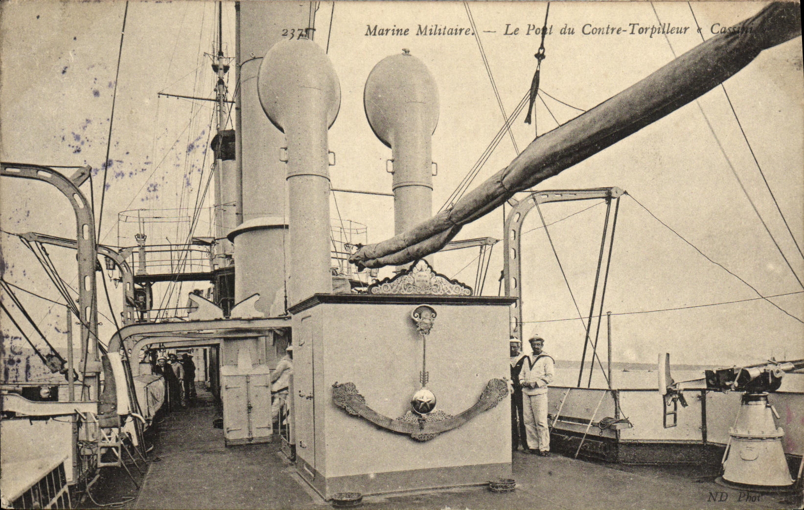 VINTAGE POSTCARD Boat War Navy the Port of Against Cassini Destroyer