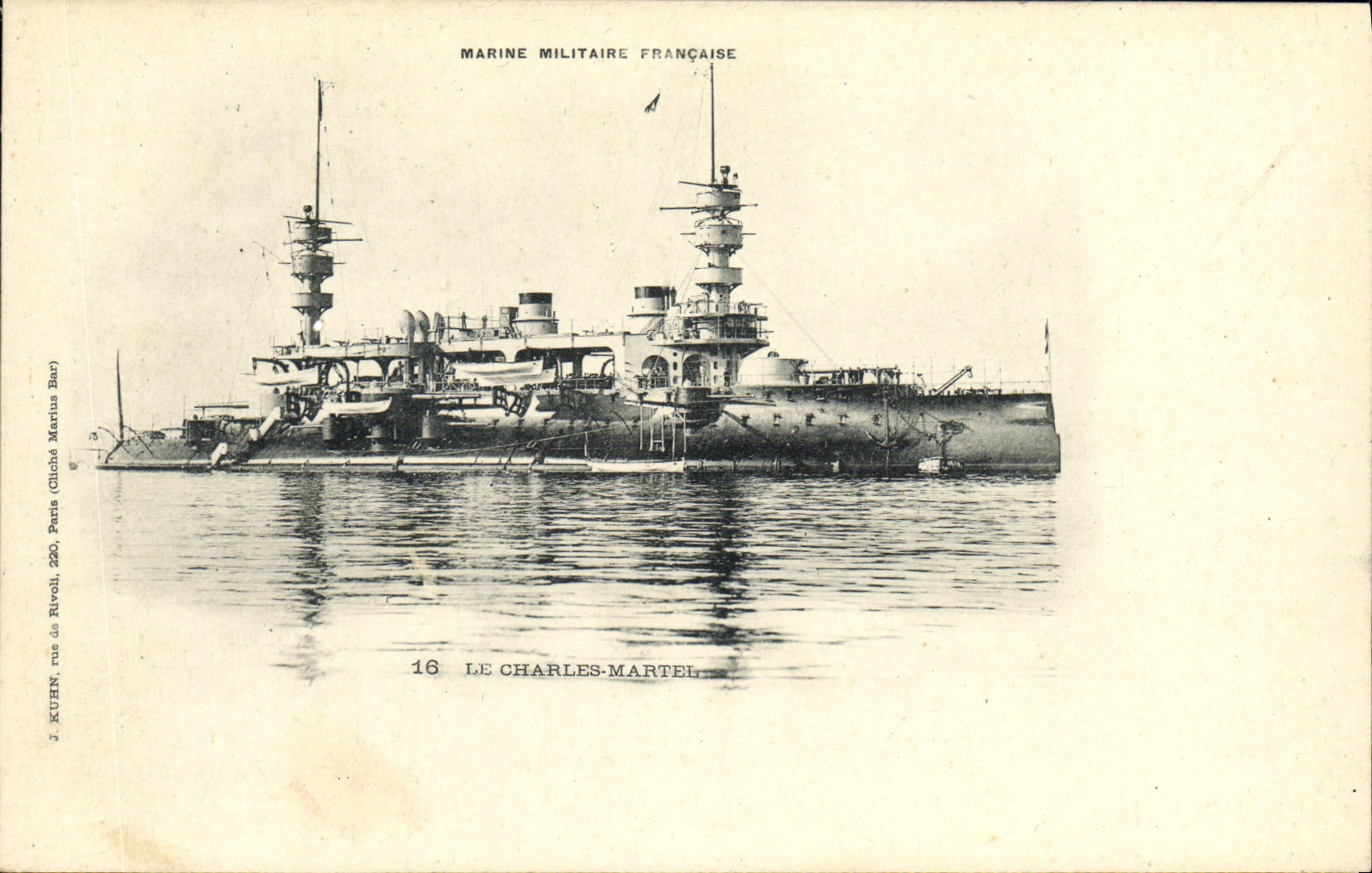 VINTAGE POSTCARD Boat War the Charles Martel