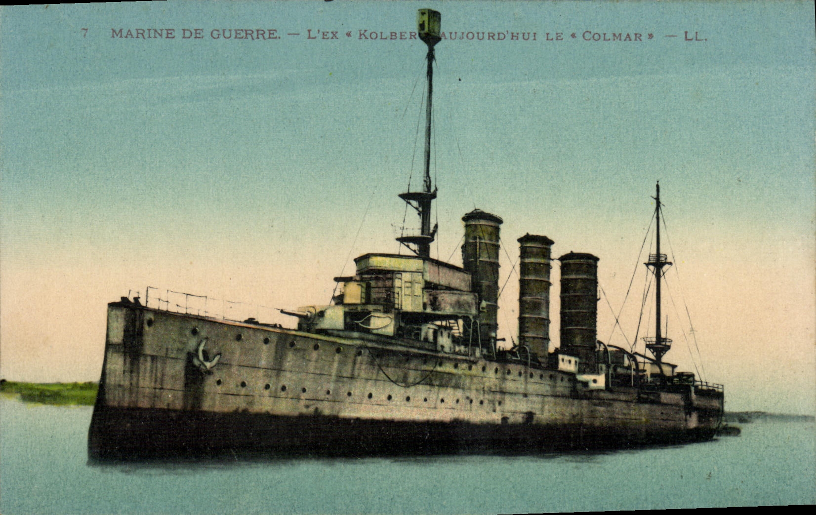 VINTAGE POSTCARD Boat War Navy L ex Kolber aujourdhui Colmar