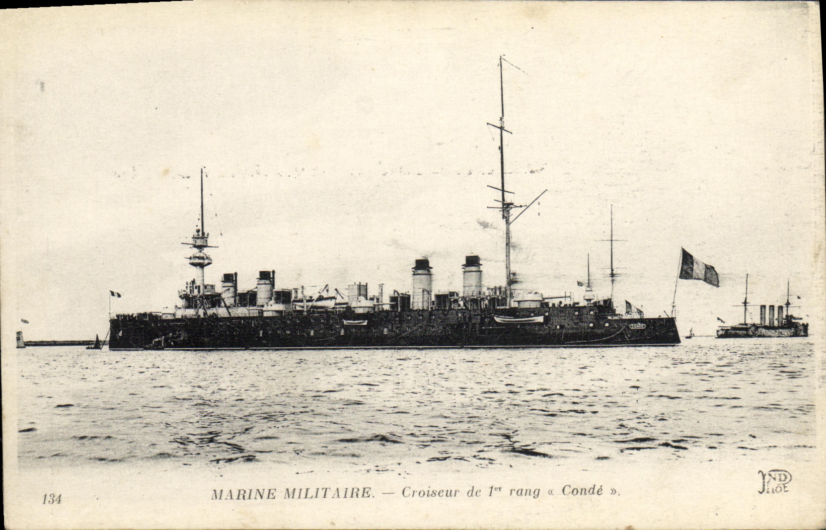 VINTAGE POSTCARD Boat War Navy Cruiser of 1st Rank