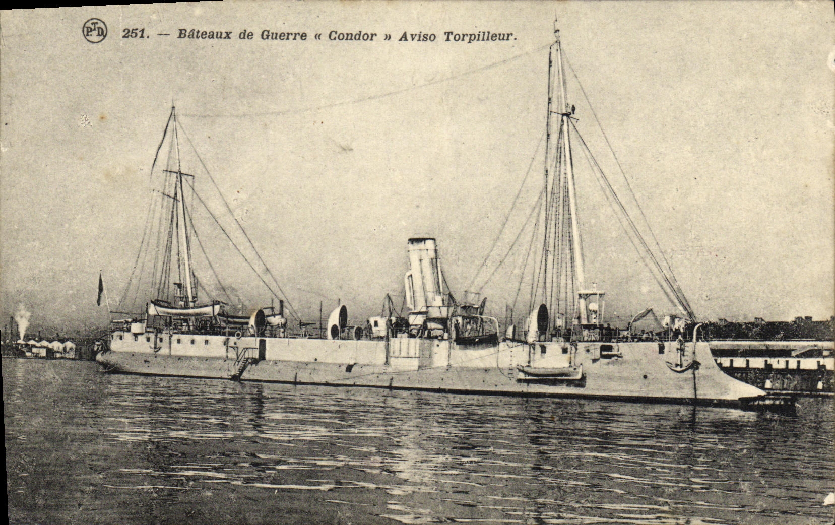 VINTAGE POSTCARD Boat War Warships Condor Sloop Destroyer