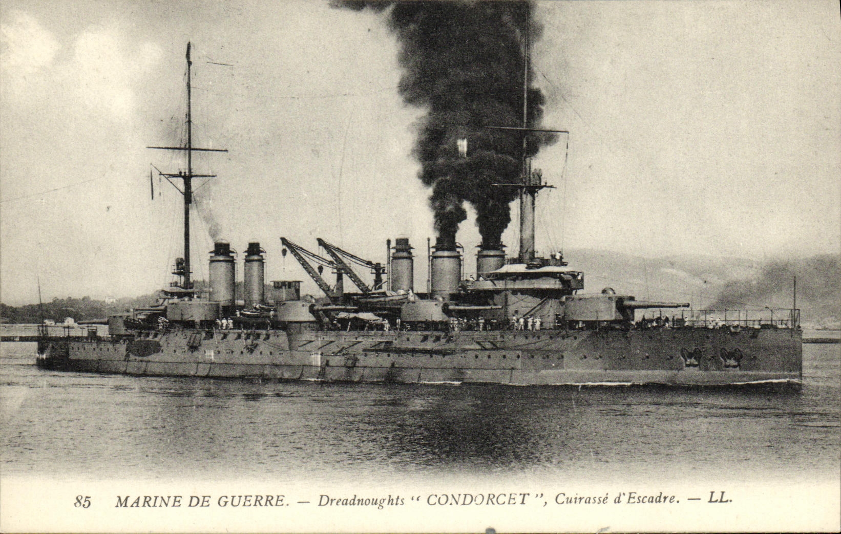 VINTAGE POSTCARD Bateau War Navy Dreadnoughts Condorcet Armours D Escadre