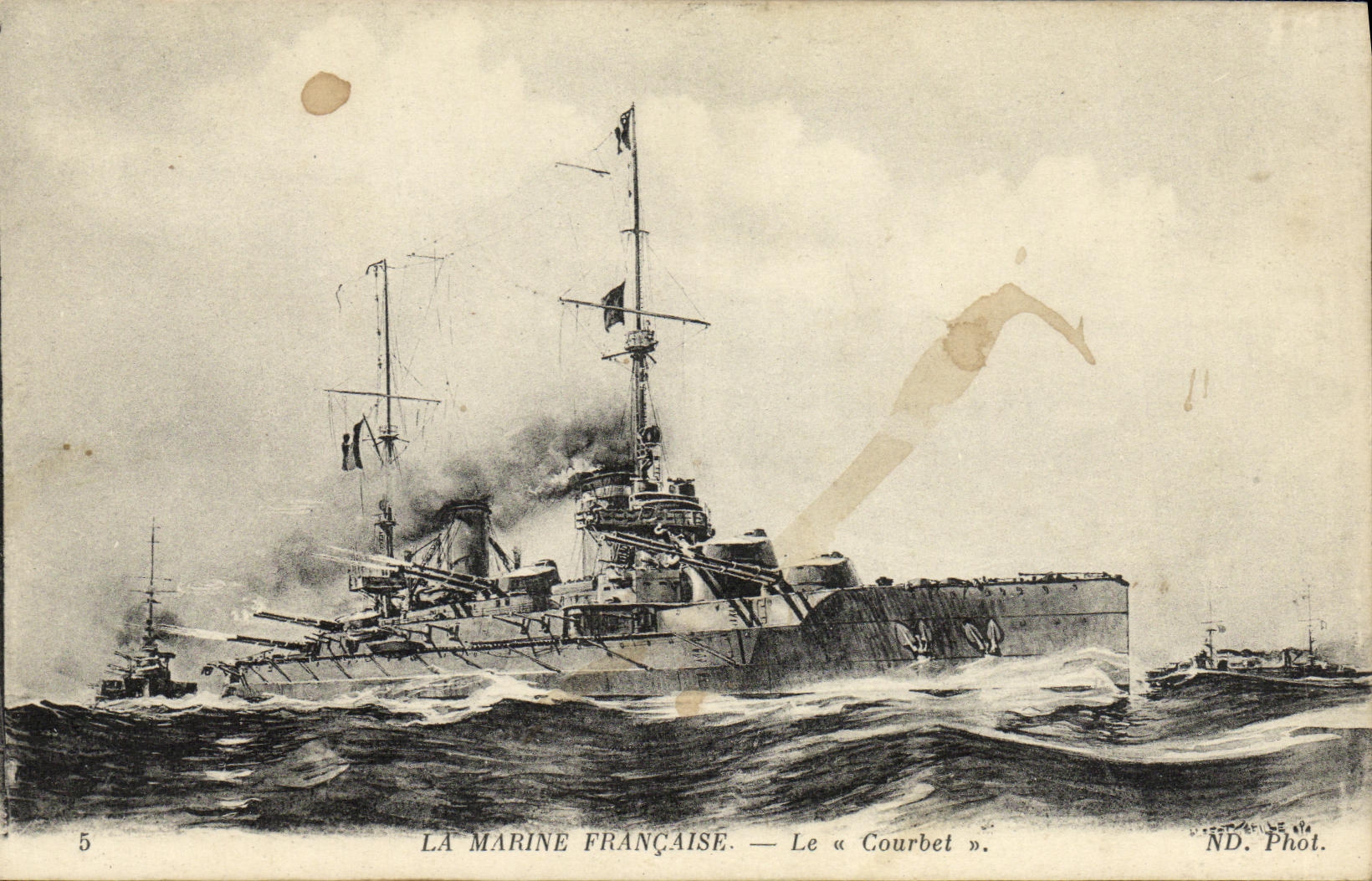 VINTAGE POSTCARD Boat War French Navy the Billhook