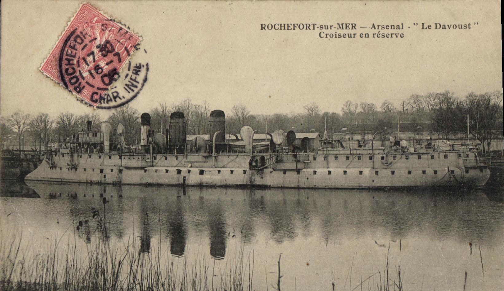 VINTAGE POSTCARD Boat Rochefort War On Sea Arsenal Davoust Cruiser in reserve