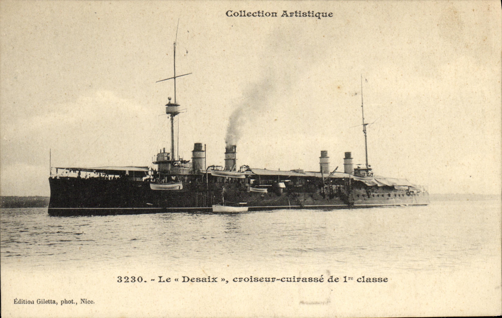 VINTAGE POSTCARD Bateau War Desaix Croiseur Armours 1st Class