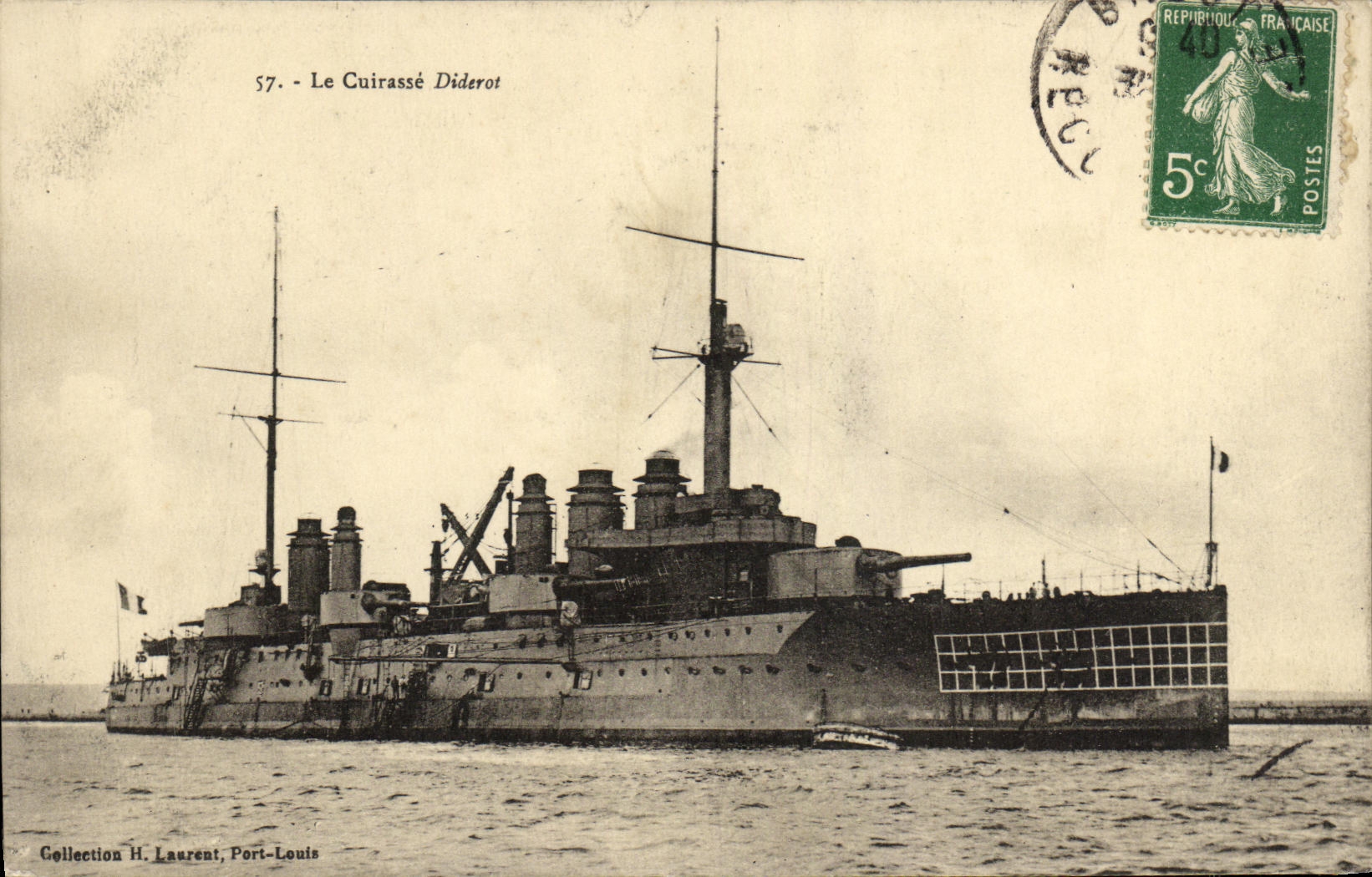VINTAGE POSTCARD Boat War the Diderot Armor