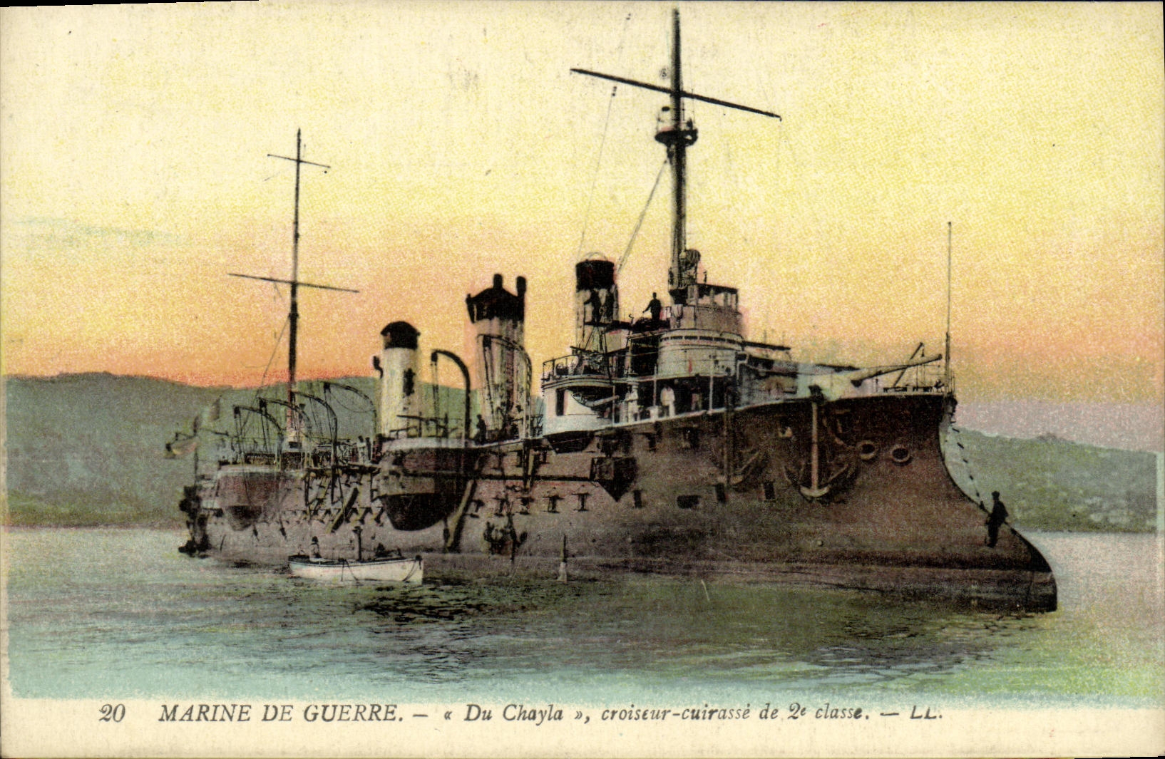 VINTAGE POSTCARD Bateau War Navy Of Chayla Croiseur Armours