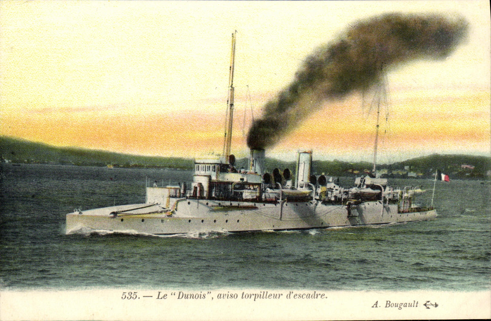 VINTAGE POSTCARD Boat War Dunois sloop Destroyer D squadron