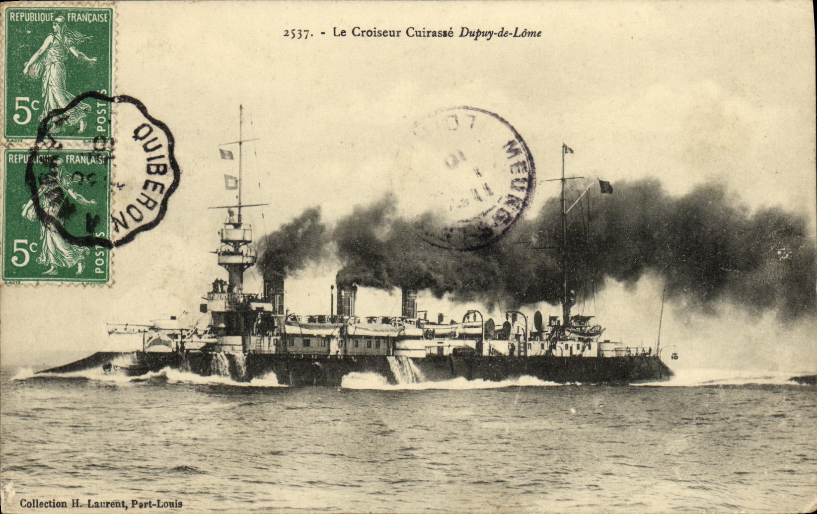 VINTAGE POSTCARD Bateau War the Cruiser Armours Dupuy of Lome