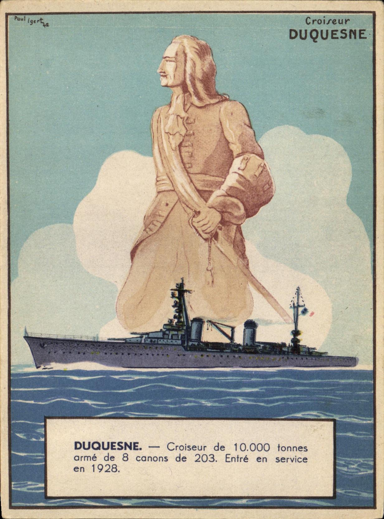 VINTAGE POSTCARD Boat War Duquesne Cruiser