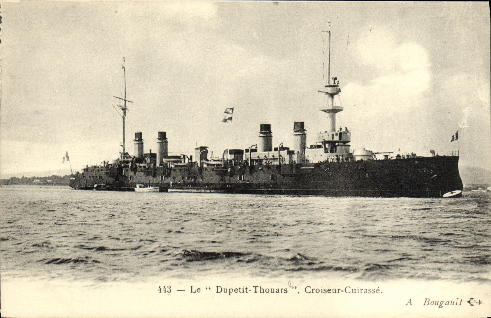 VINTAGE POSTCARD Bateau War Crosseur Armours Dupetit Thouars