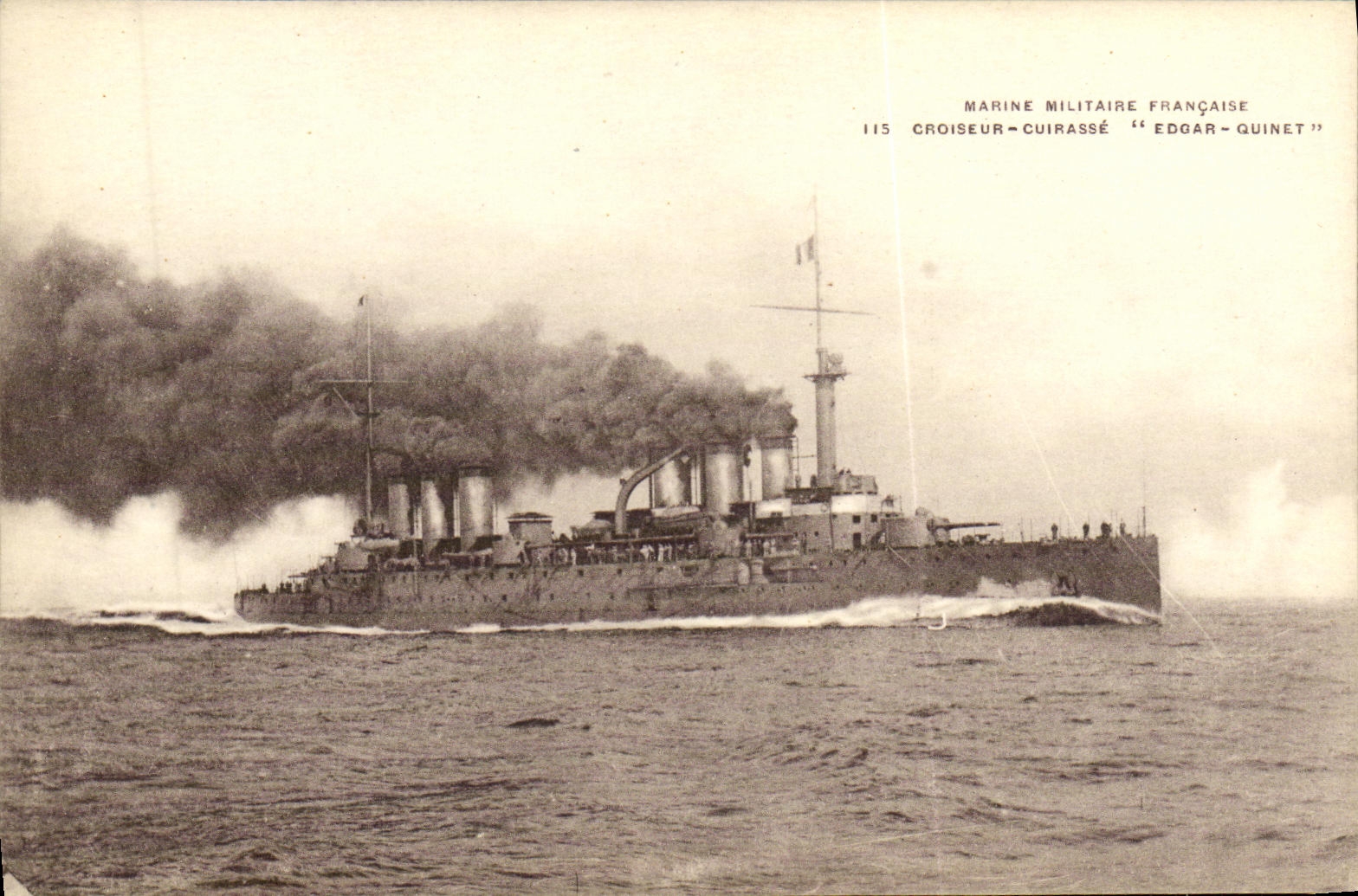 VINTAGE POSTCARD Bateau War French National marine Cruiser Armours