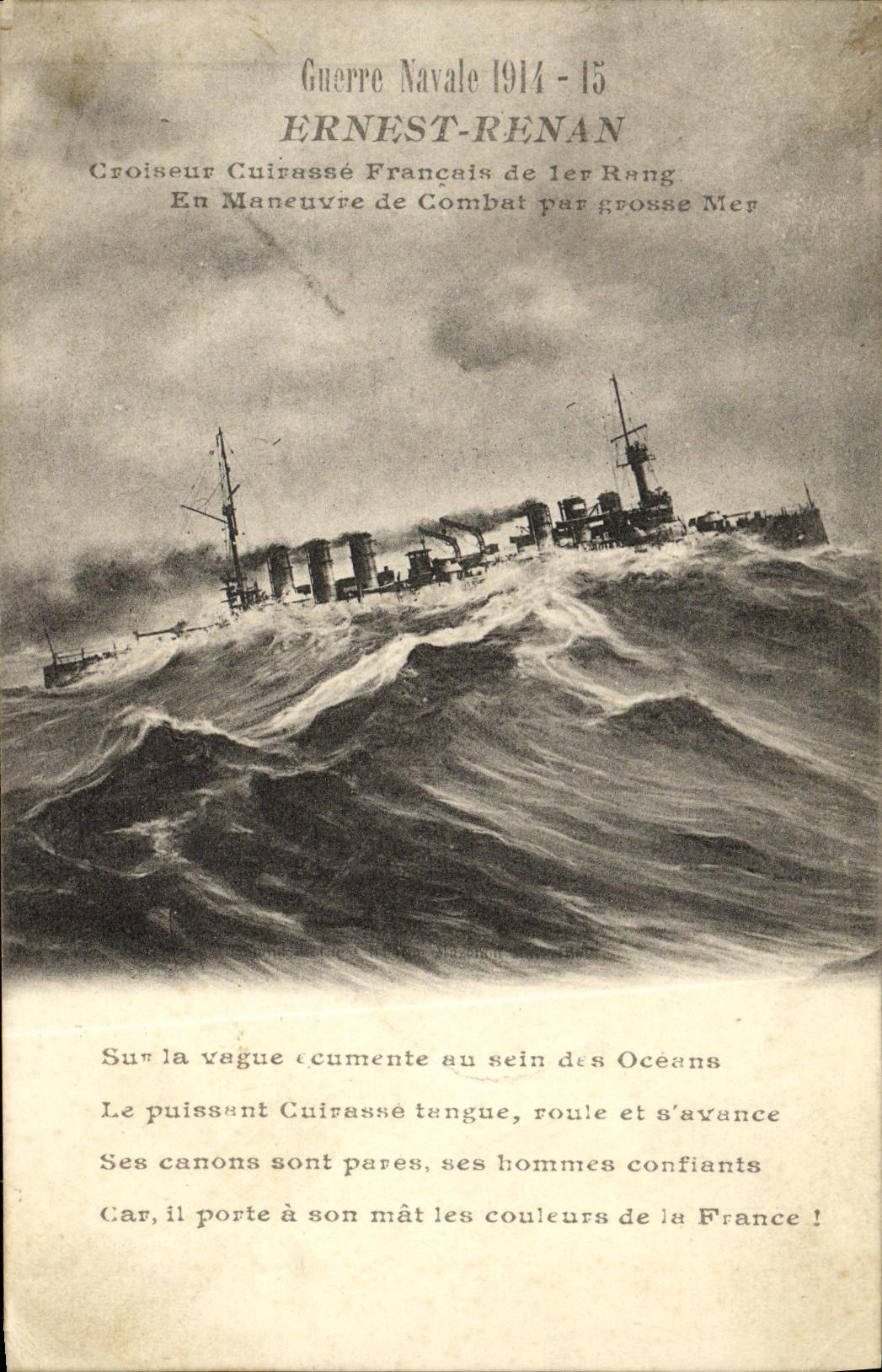 VINTAGE POSTCARD Bateau War the Cruiser Armours Ernest Renan