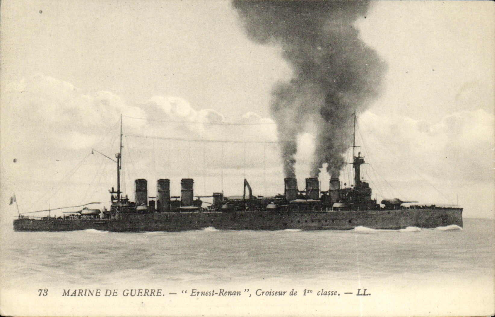 VINTAGE POSTCARD Boat War Navy Ernest Renan Cruiser of 1st class