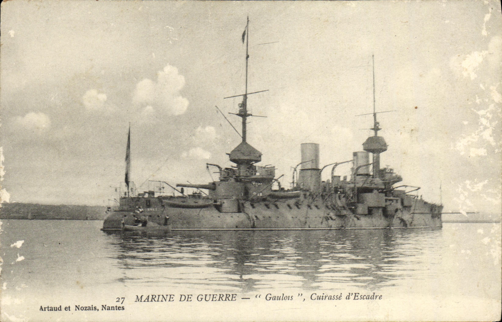 VINTAGE POSTCARD Bateau War Navy Gaulous Armours D Escadre