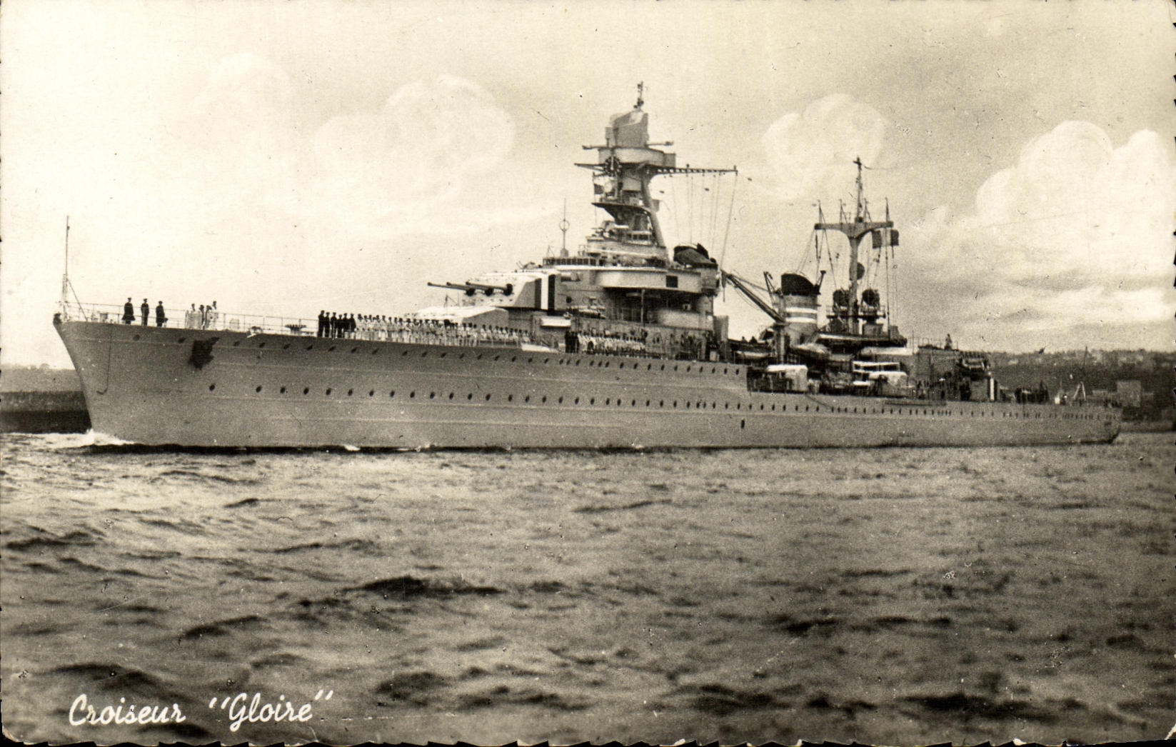 CPSM Boat War Against Destroyer Glory