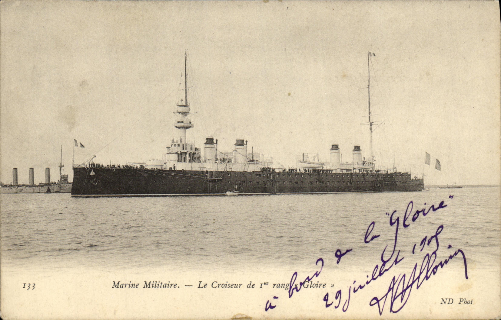 VINTAGE POSTCARD Boat War Navy the Cruiser of 1st rank Glory