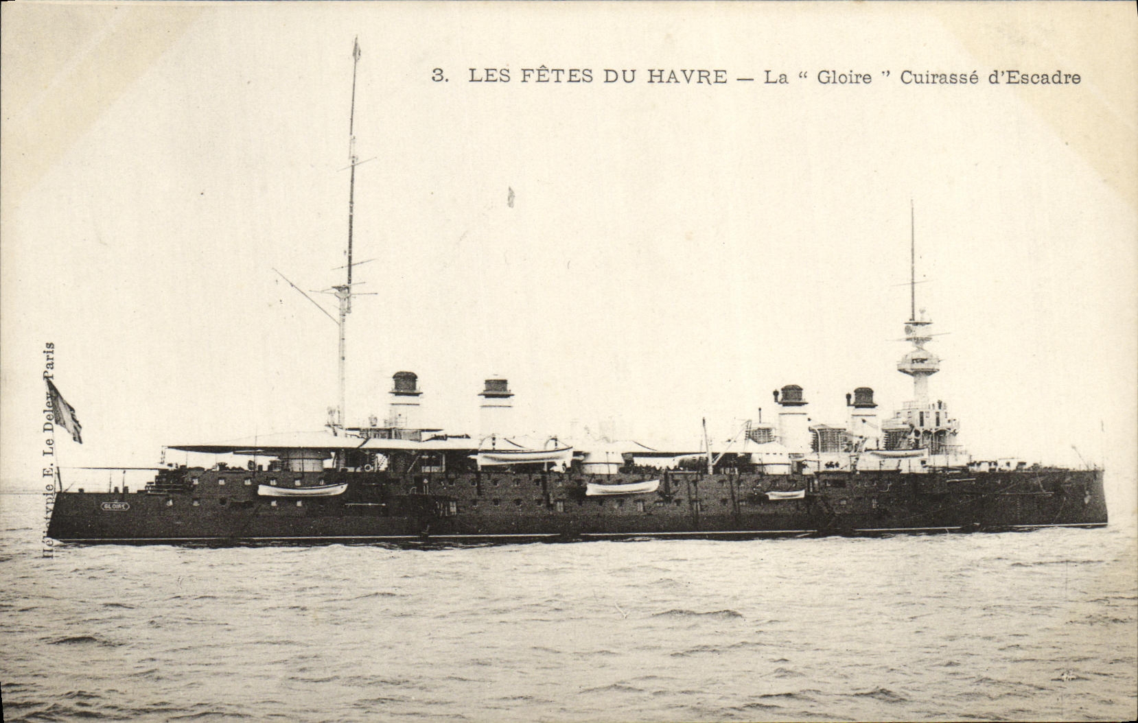 VINTAGE POSTCARD Bateau War the Festivals Of Le Havre Glory Armours D Escadre