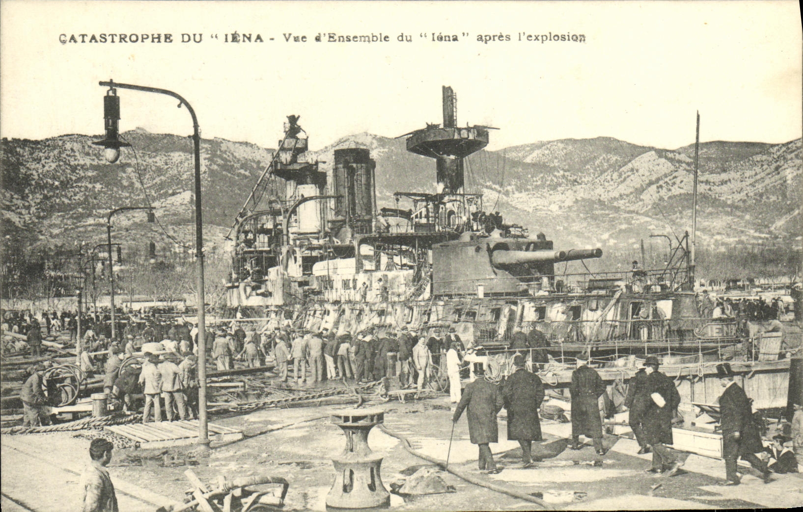 VINTAGE POSTCARD Boat War Catastrophe Of Iena Seen D Together of Iena After L explosion