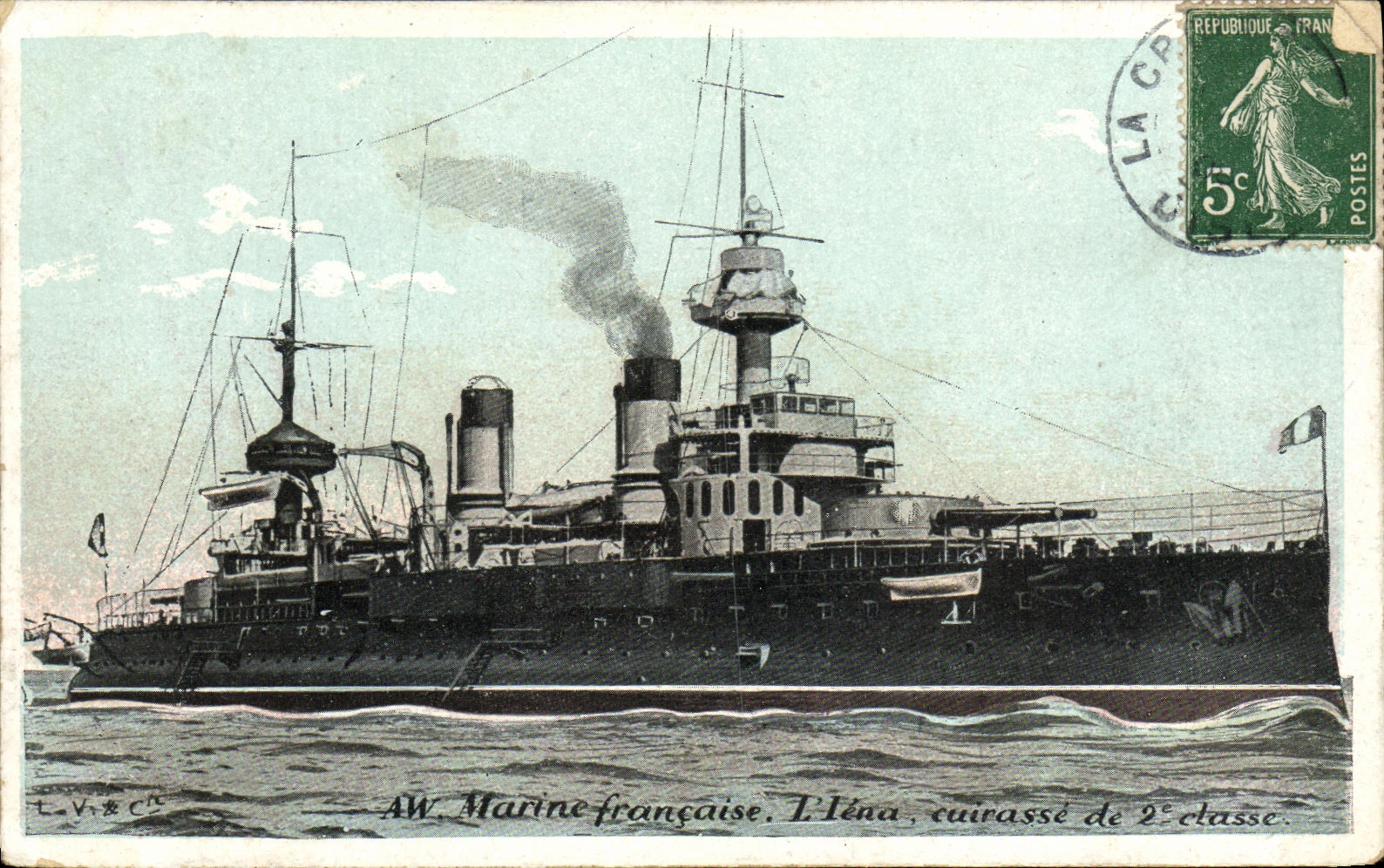 VINTAGE POSTCARD French Marine L Iena Armours 2nd Bateau class