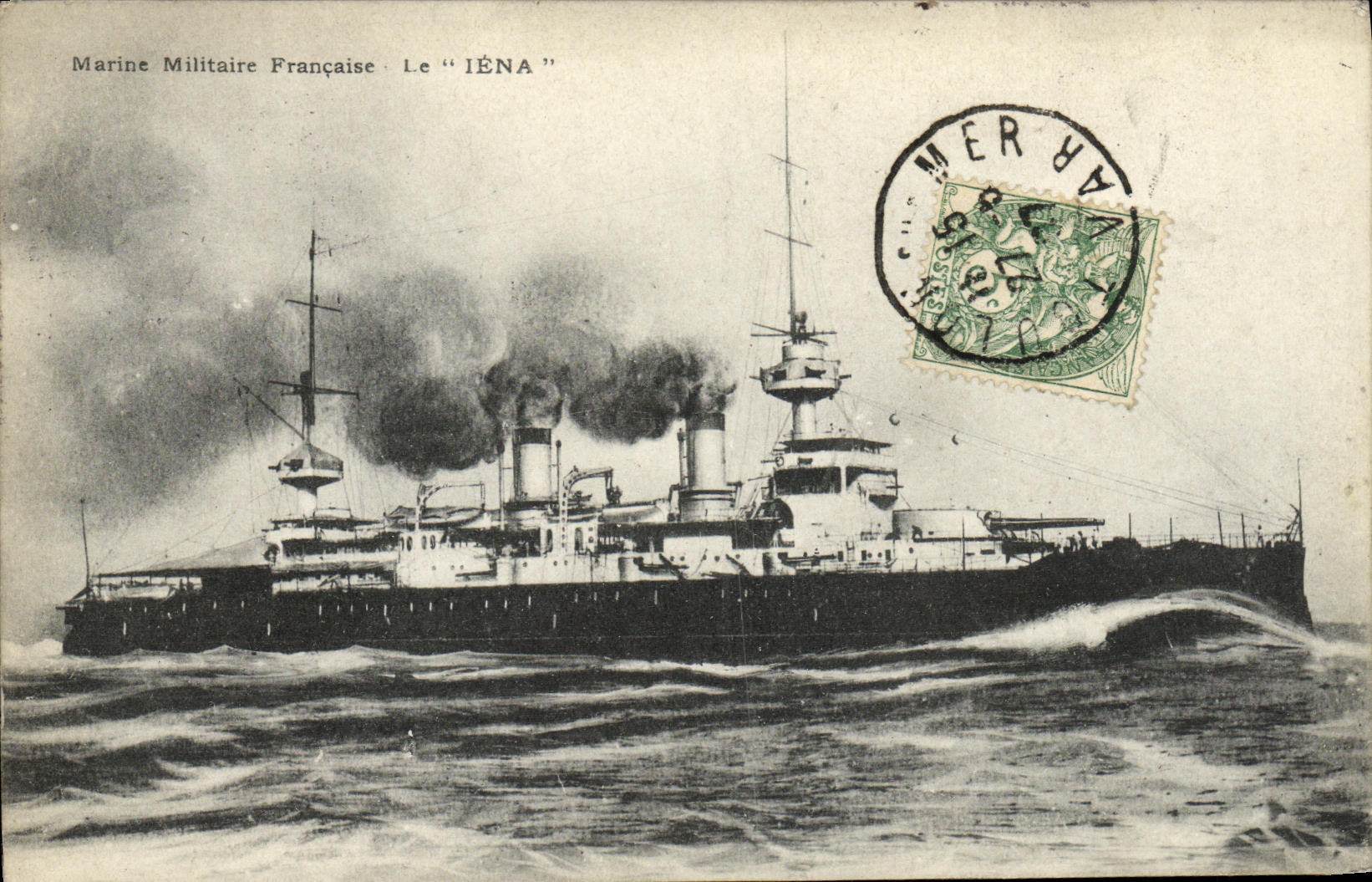 VINTAGE POSTCARD French Navy Iean Boat